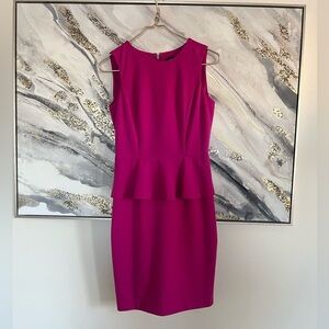 Nine West Magenta Peplum Midi Dress